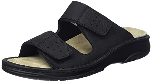 Berkemann Męskie klapki Tobias, czarny - czarny mat - 45 1/3 EU