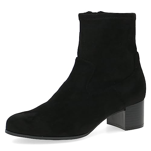 CAPRICE Climotion damskie botki z obcasem, eleganckie, mały obcas, szerokość G, Black Stretch, 36 EU