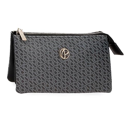 Pepe Jeans Megan Portfel Trzy przegródki Czarny 17,5x9,5x2 cms Skóra syntetyczna, czarny, Talla única, Portfel Trzy przegródki
