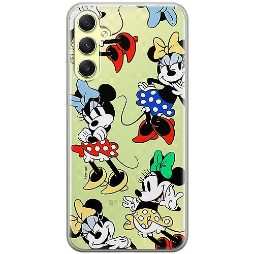 ERT GROUP etui na telefon Samsung A34 5G, case oryginalny i oficjalnie licencjonowany przez Disney, wzór Minnie 076, optymalnie dopasowane, plecki z TPU częściowo przeźroczyste