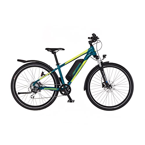 FISCHER E-Bike ATB Terra 2.1 Junior, rower elektryczny, zielony połysk, 27,5 cala, RH 38 cm, silnik na tylne koło 45 Nm, akumulator 48 V
