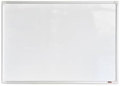 DESQ Tabliczka biała, magnetyczna, aluminiowa rama, 45 x 60 cm, aluminiowa podpórka na długopis w zestawie