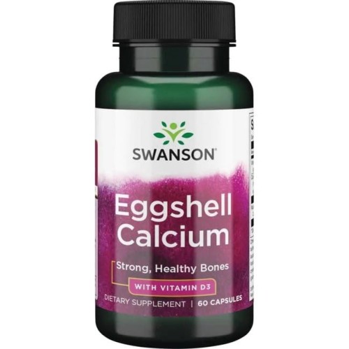 SWANSON Wapń Ze Skorupki Jajka Z Witamina D-3 Eggshell Calcium With Vitamin D3 60 kaps. Swanson