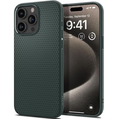 Spigen Liquid Air do iPhone 15 Pro Max abyss green