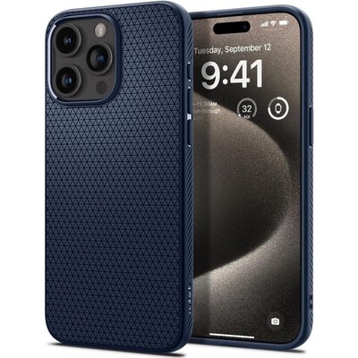 Spigen Liquid Air do iPhone 15 Pro Max navy blue