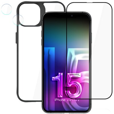 Pełna ochrona na iPhone 15 Plus - 3mk Comfort Set 4 in 1