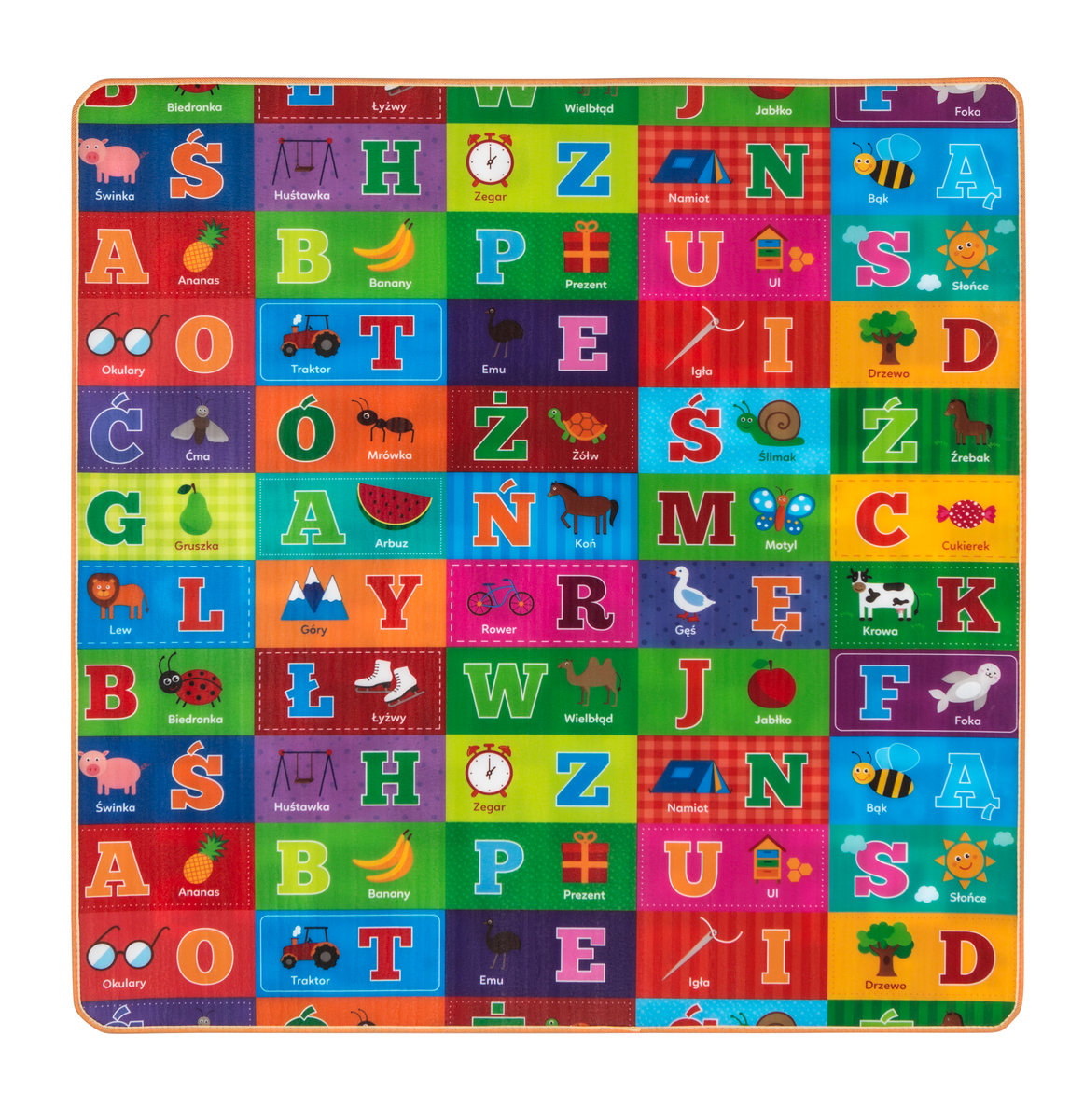 BOBO-LOV Mata edukacyjna 180x180 POLSKIE wyrazy Dwustronna 15