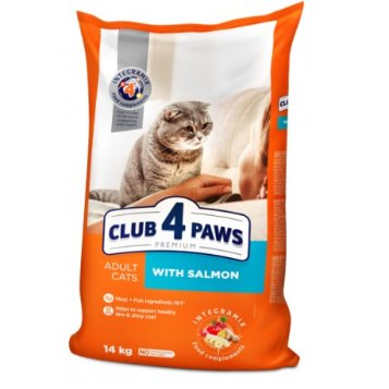 Club 4 Paws PAWS PREMIUM ADULT CAT karma sucha z łososiem 14kg