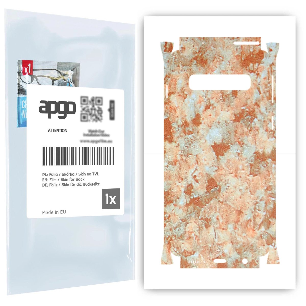 Folia naklejka skórka strukturalna na TYŁ+BOKI do Samsung Galaxy S10 -  Kamień Piaskowiec - apgo SKINS