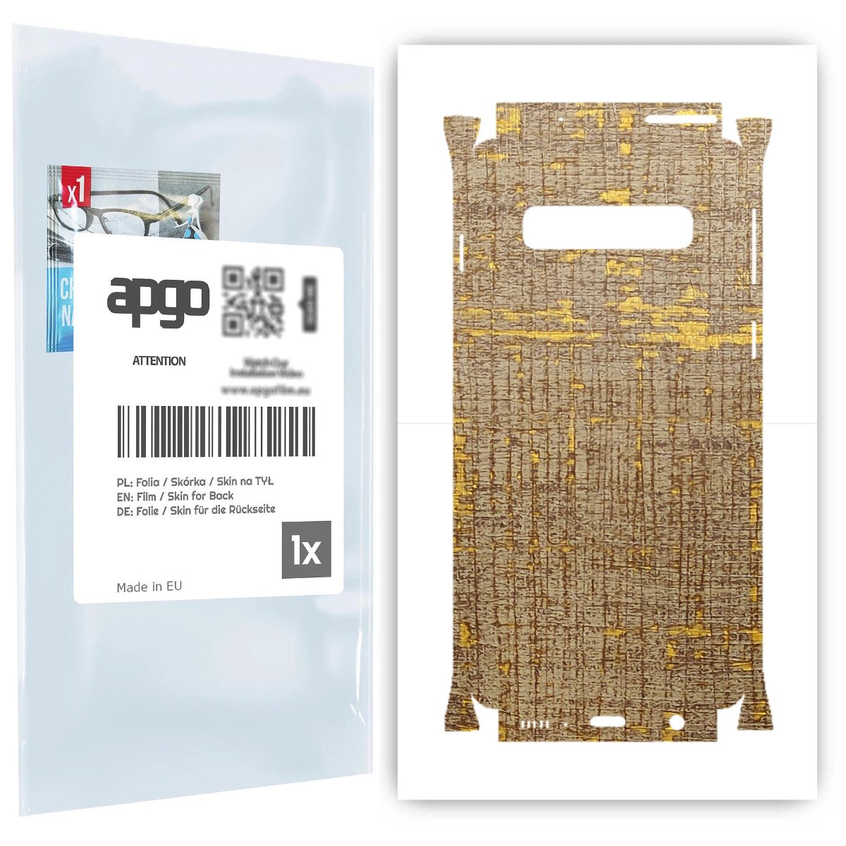 Folia naklejka skórka strukturalna na TYŁ+BOKI do Samsung Galaxy S10 -  Tkanina Vintage - apgo SKINS