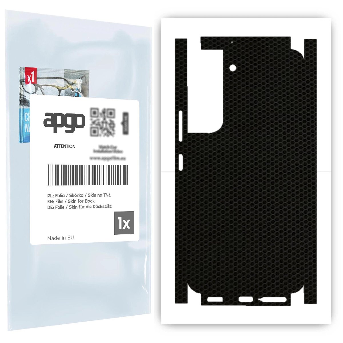 Folia naklejka skórka strukturalna na TYŁ+BOKI do Samsung Galaxy S22 -  Matrix - apgo SKINS