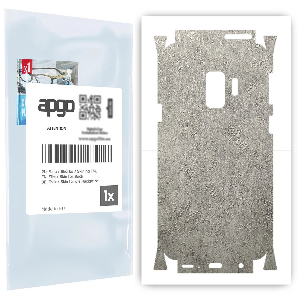Folia naklejka skórka strukturalna na TYŁ+BOKI do Samsung Galaxy S9 -  Beton - apgo SKINS