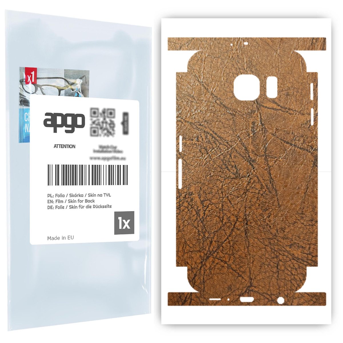 Folia naklejka skórka strukturalna na TYŁ+BOKI do Samsung Galaxy S6 G920 -  Skóra Vintage - apgo SKINS
