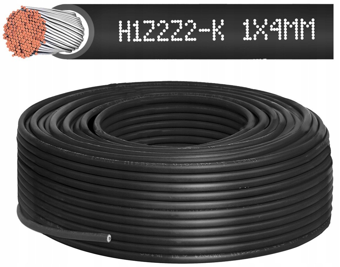 KABEL PRZEWÓD SOLARNY H1Z2Z2-K MC4 CZARNY 4mm2