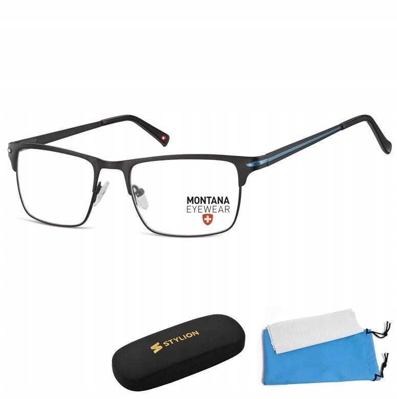 Montana Oprawki korekcyjne okulary optyczne prostokątne flex MM604A czarny + niebieski