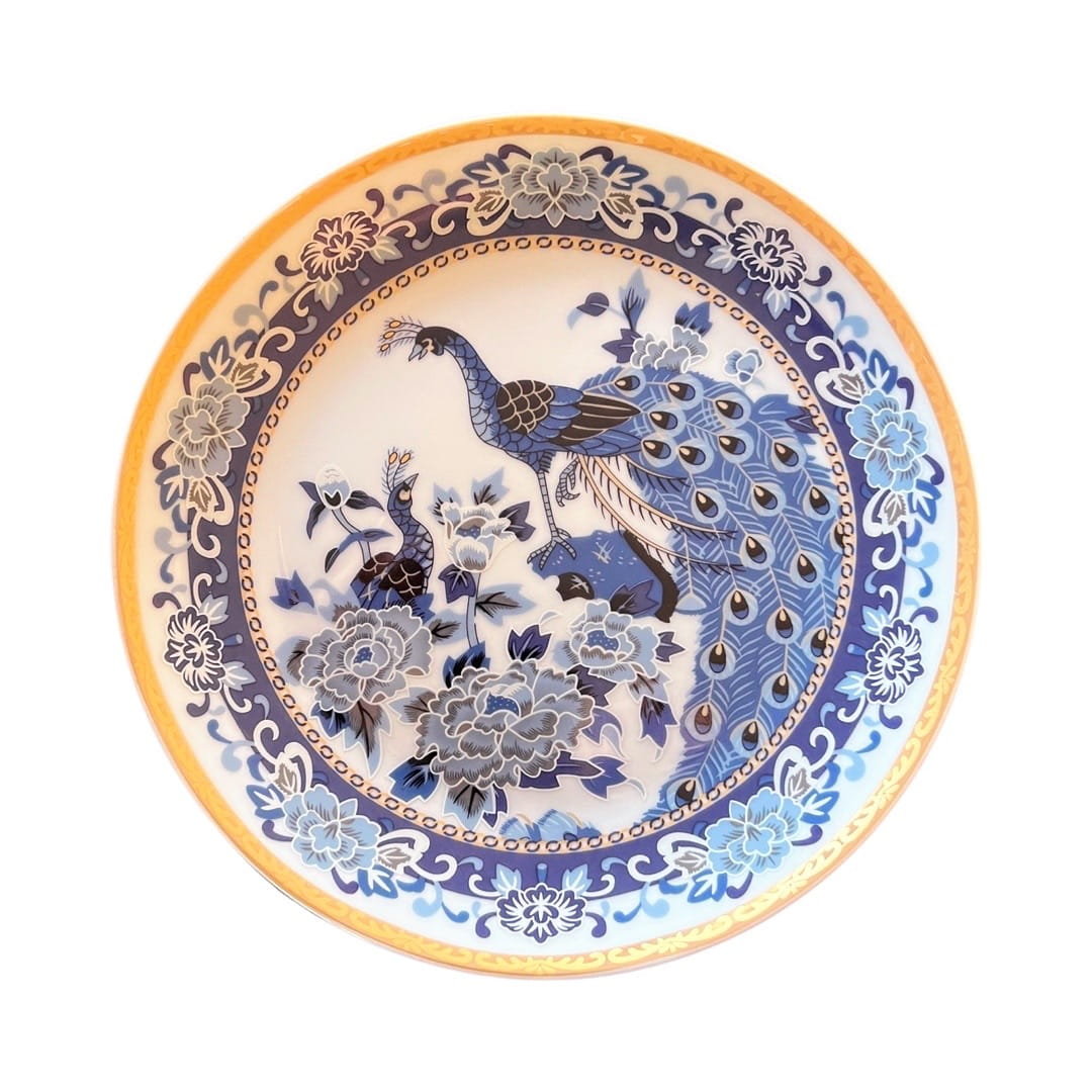 Talerz deserowy 18,2 cm PAWIE niebieski porcelana