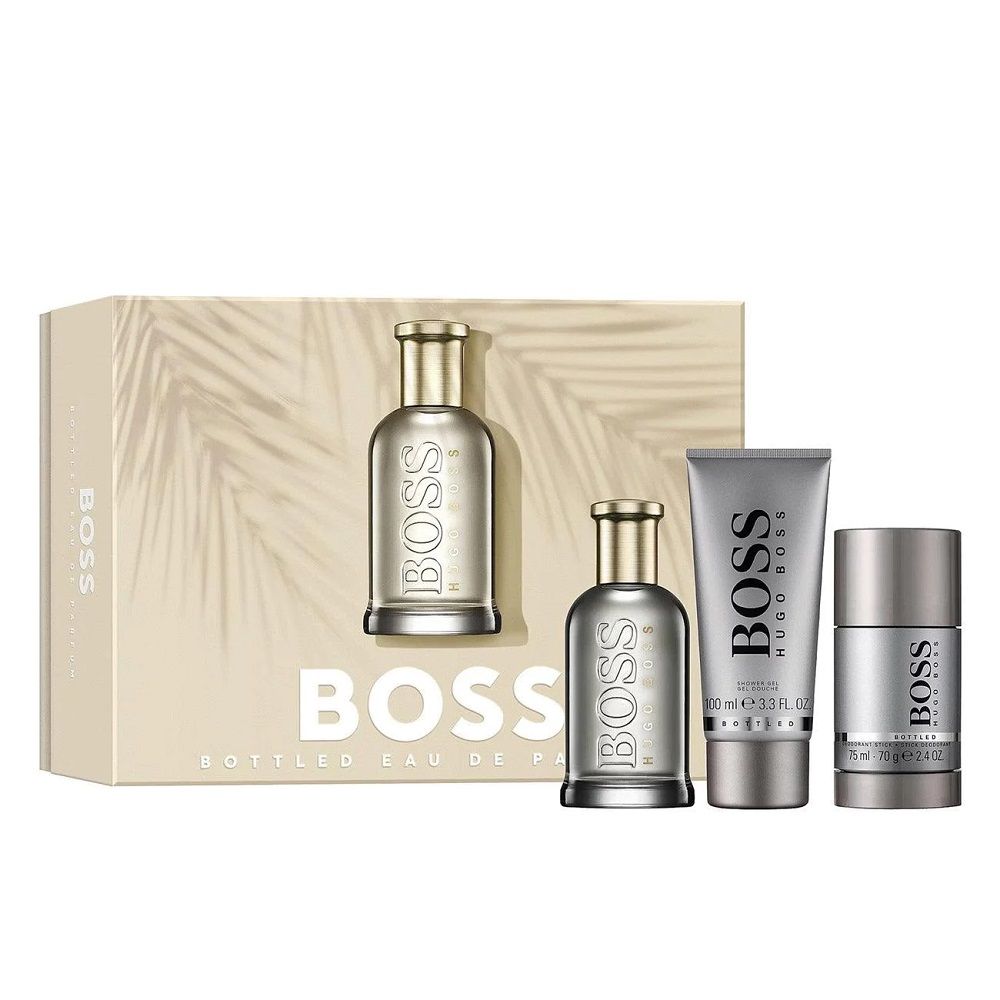 Boss Bottled zestaw woda perfumowana spray 100ml + żel pod prysznic 100ml + dezodorant sztyft 75ml