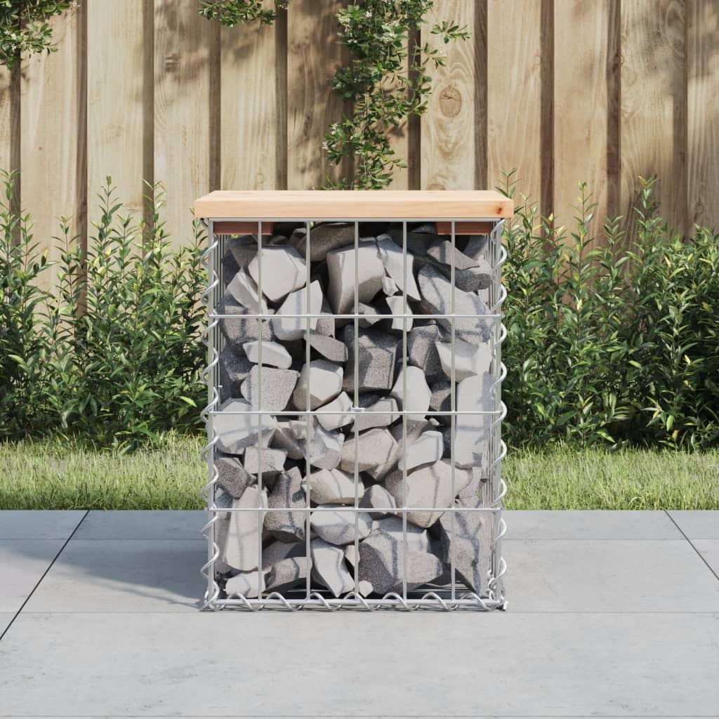 Ławka ogrodowa, gabion, 33x31x42 cm, lite drewno sosnowe Lumarko