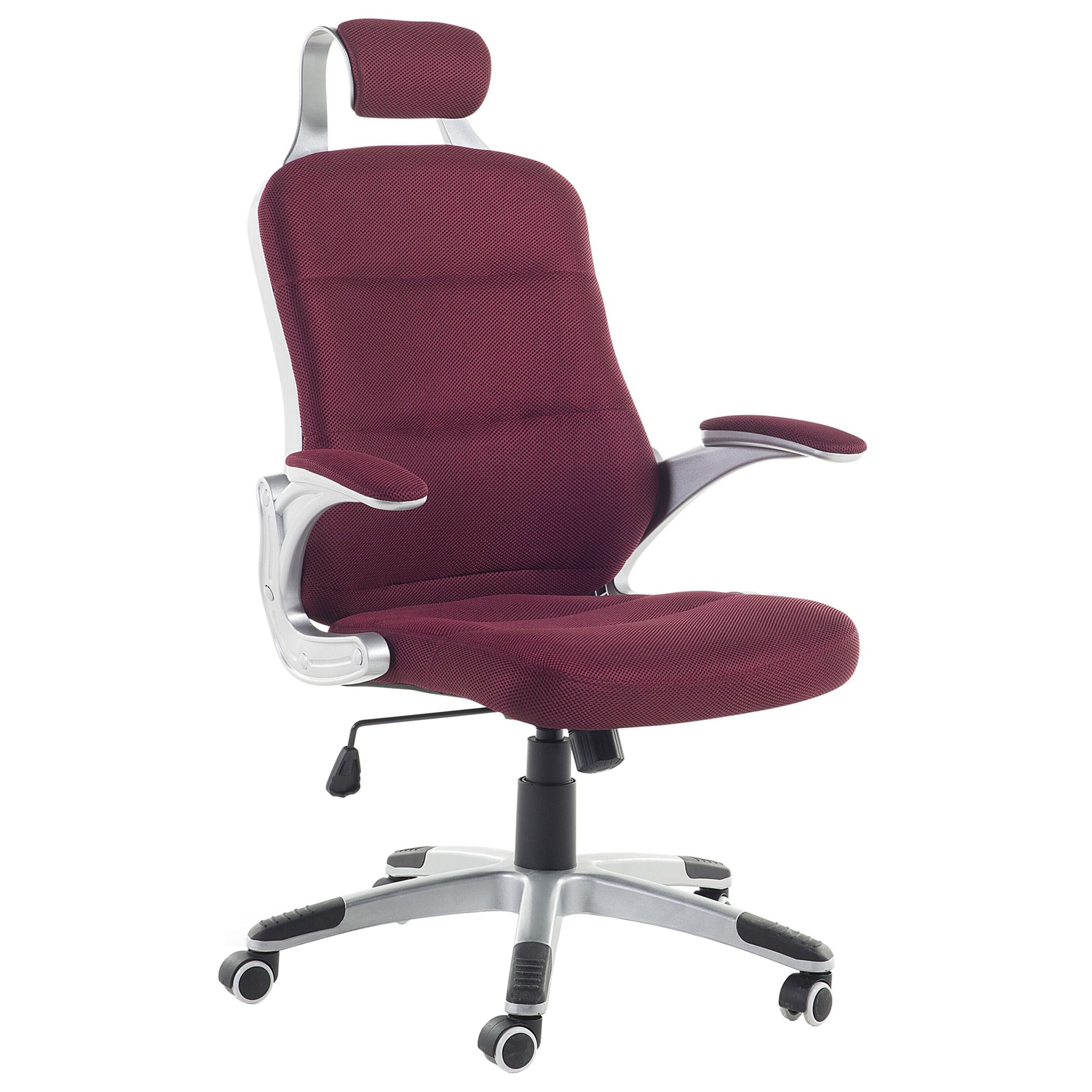 Shumee Krzesło biurowe  Fotel biurowy regulowany burgundowy PREMIER 31659