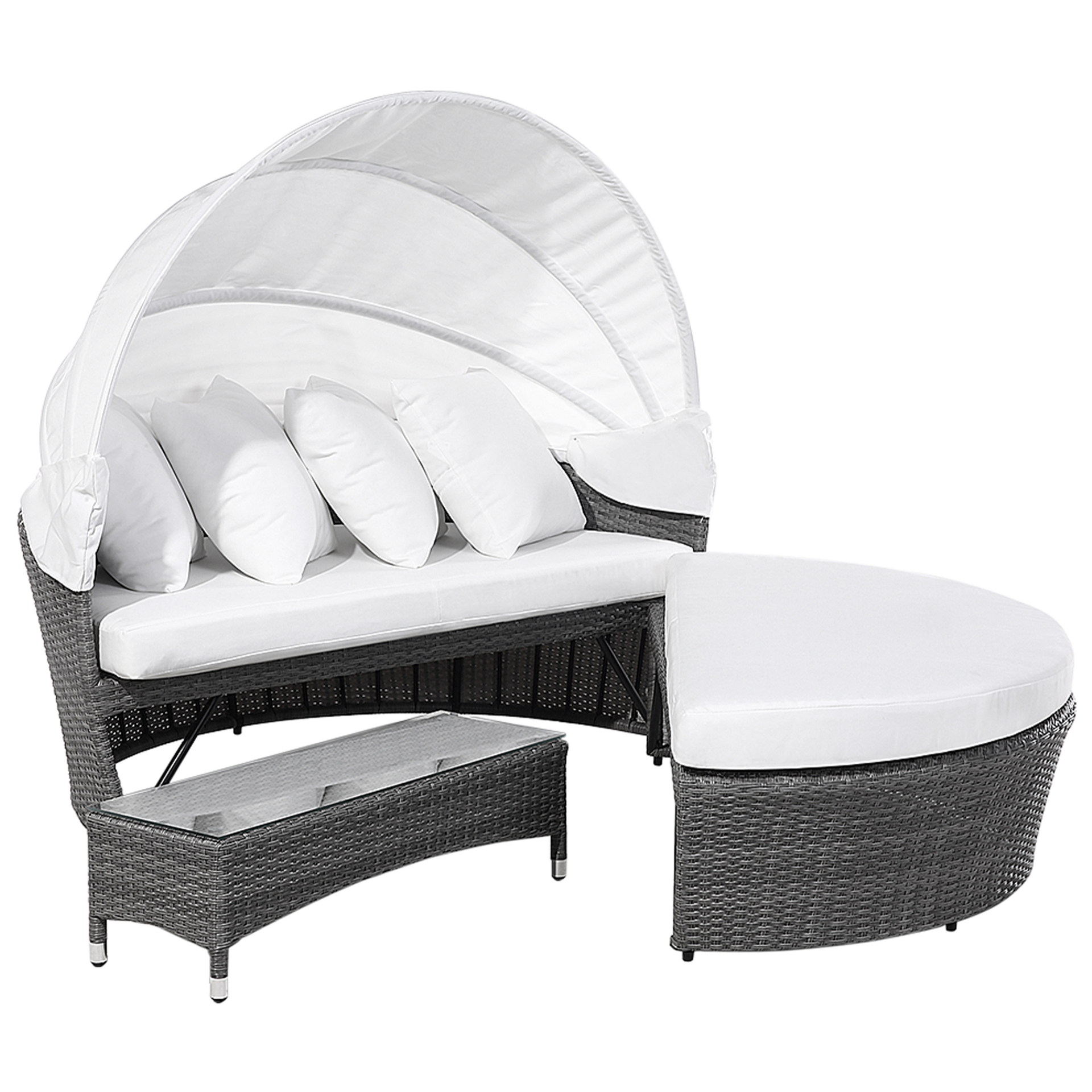 Zdjęcia - Puf / sofa LUX Łóżko ogrodowe Polyrattan Szary SYLT 