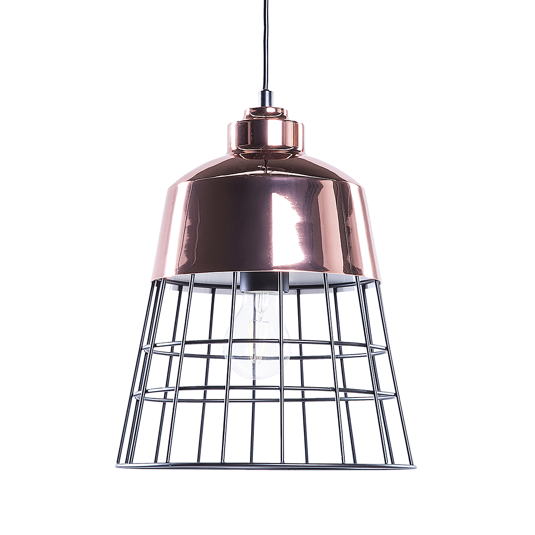 Beliani Lampa wisząca Lampa wisząca metalowa miedziana MONTE 51772