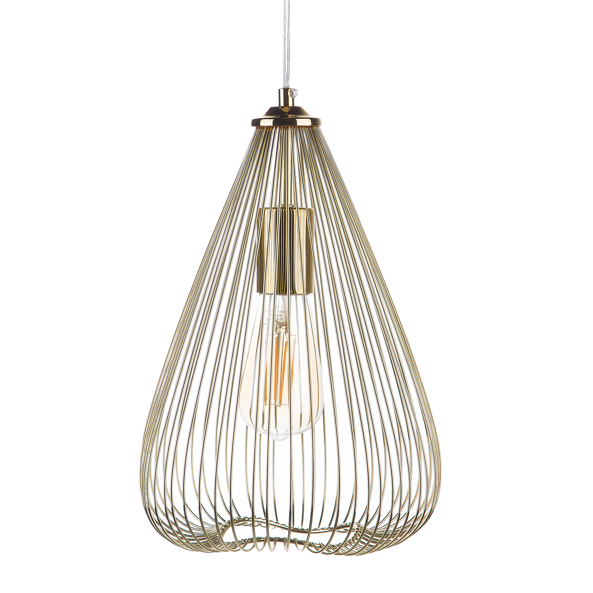 Beliani Lampa wisząca Lampa wisząca metalowa złota CONCA 79037