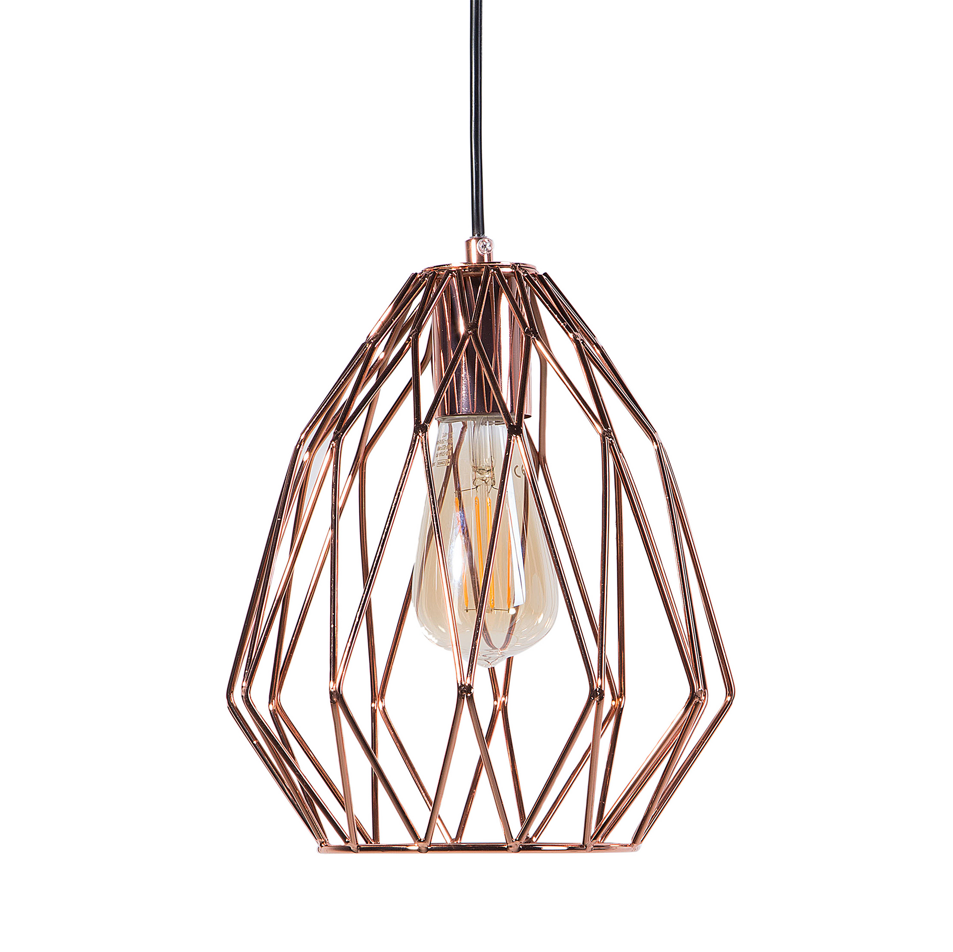 Beliani Lampa wisząca Lampa wisząca metalowa miedziana MAGRA 68988