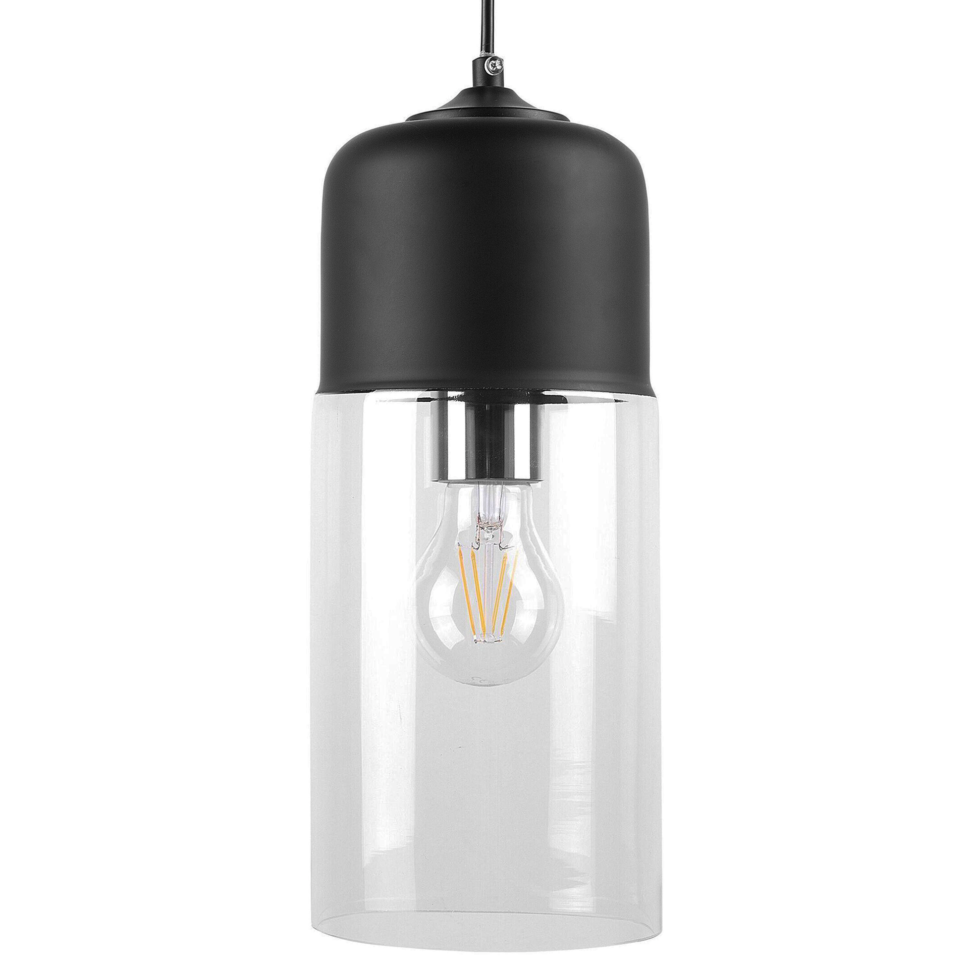 Beliani Lampa wisząca Lampa wisząca szklana czarna PURUS 63398