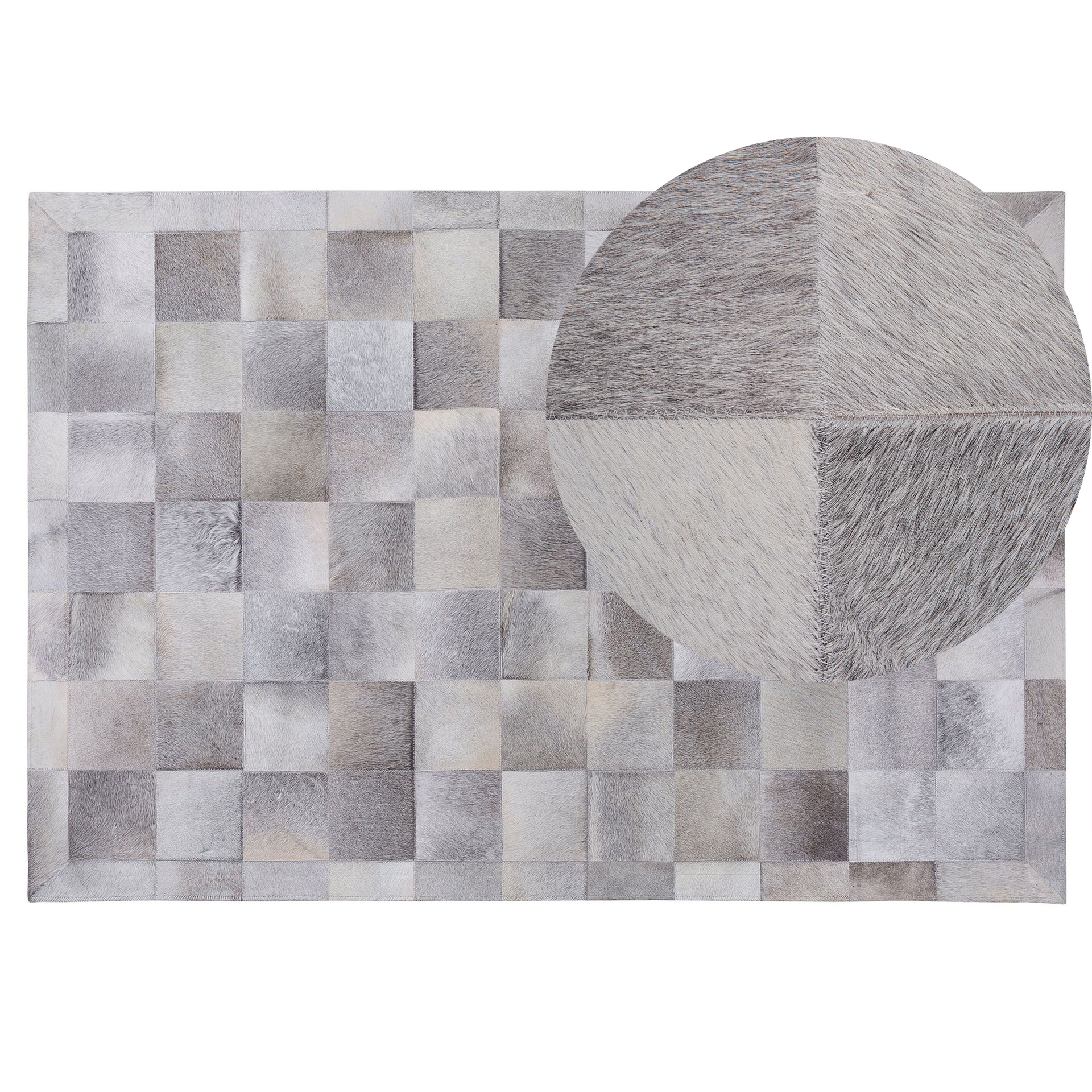 Beliani Dywan szary 140 x 200 cm skórzany ALACAM
