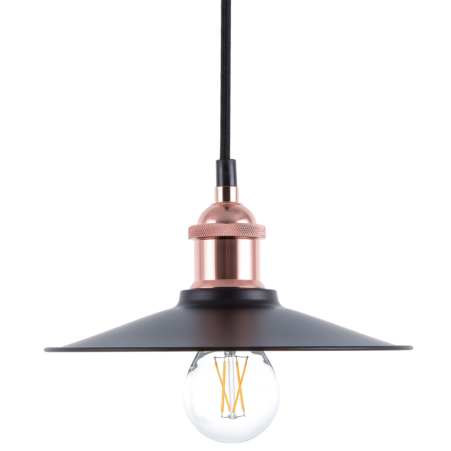Beliani Lampa wisząca czarno-miedziana SWIFT S