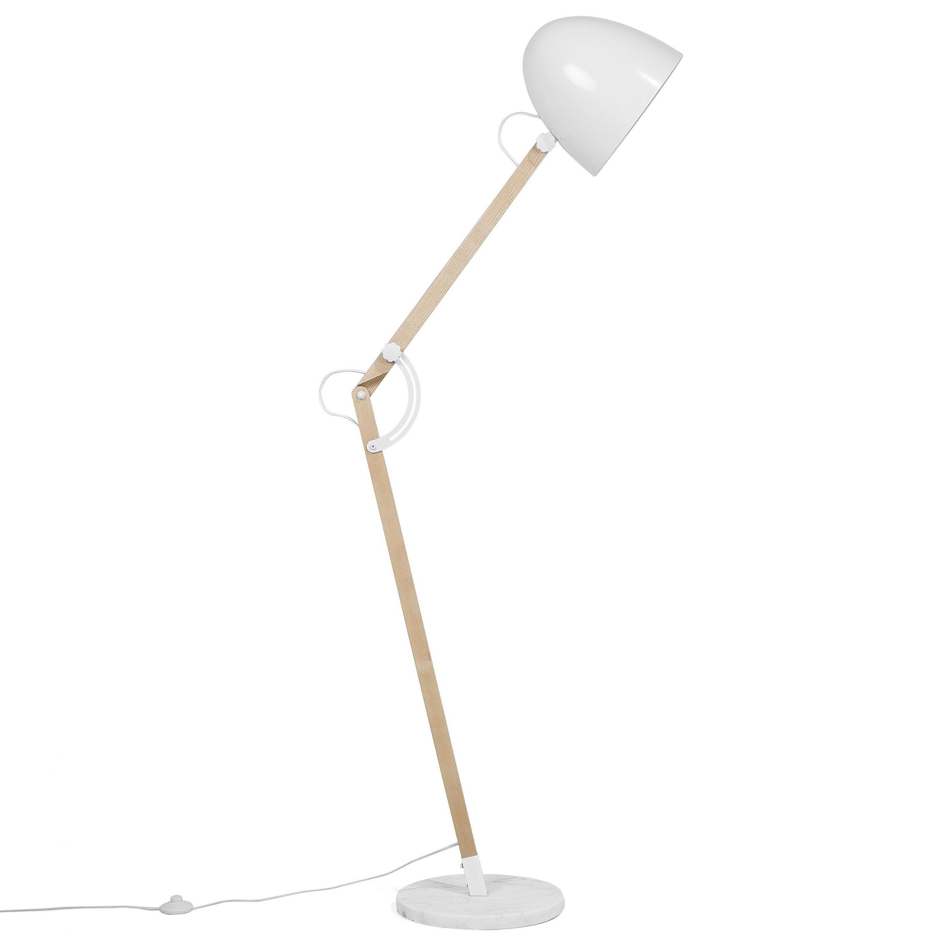 Beliani Lampa stojąca biała 175 cm HETTON