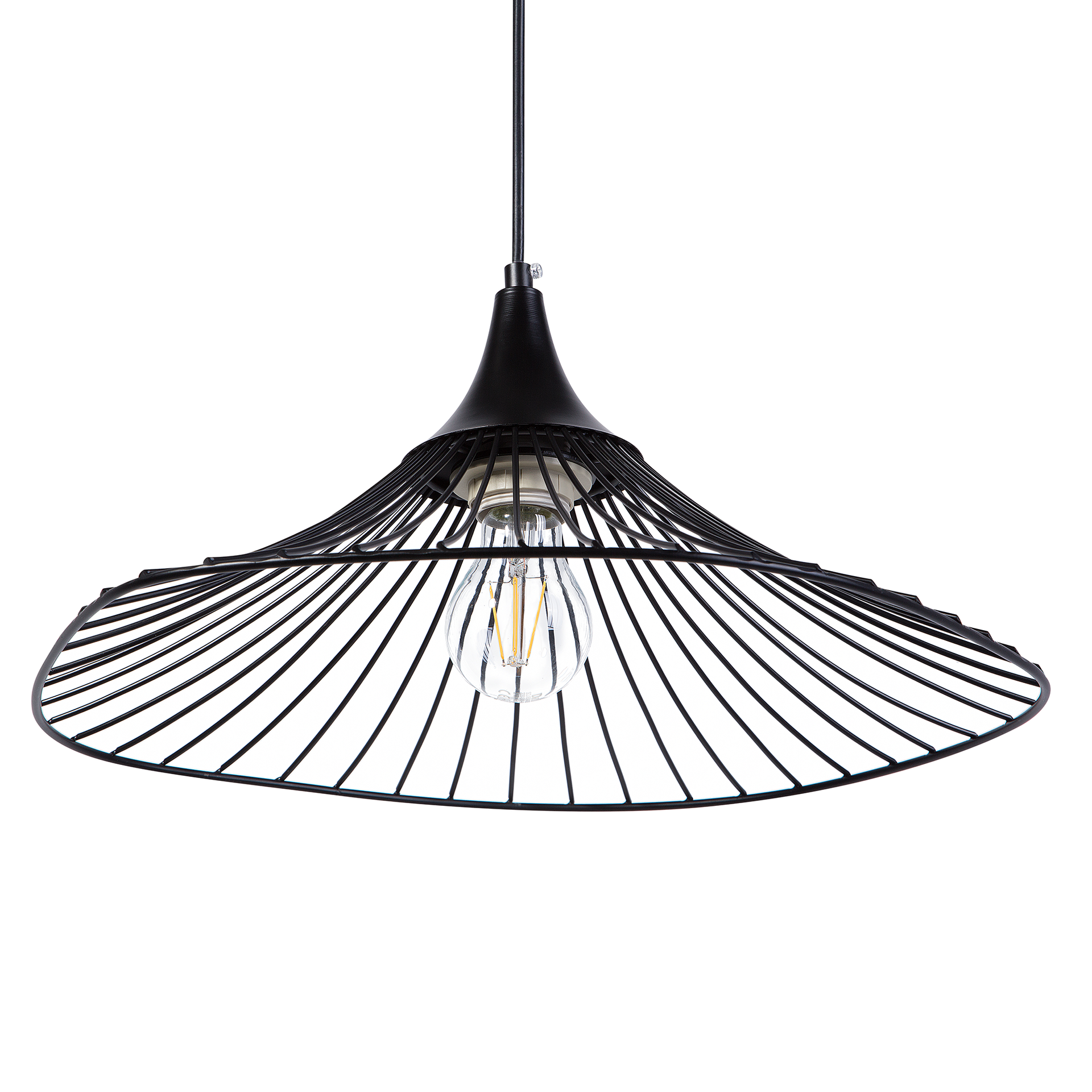 Beliani Lampa wisząca Lampa wisząca metalowa czarna MAZARO 68806