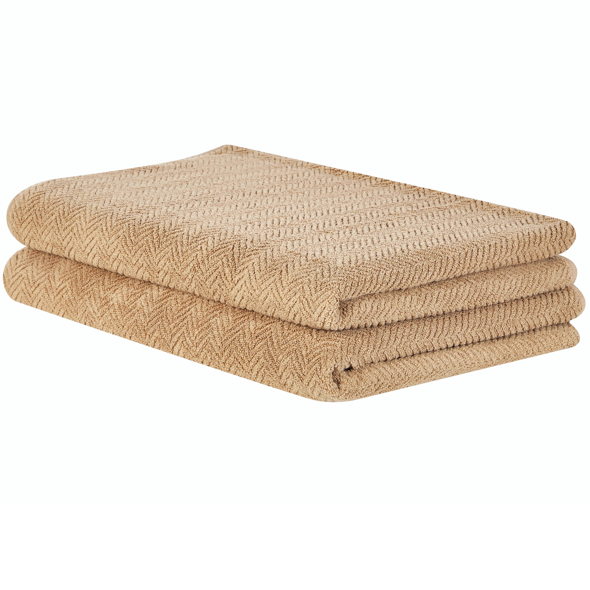 Фото - Рушник Beliani Komplet 2 ręczników bawełnianych frotte beżowy MITIARO 