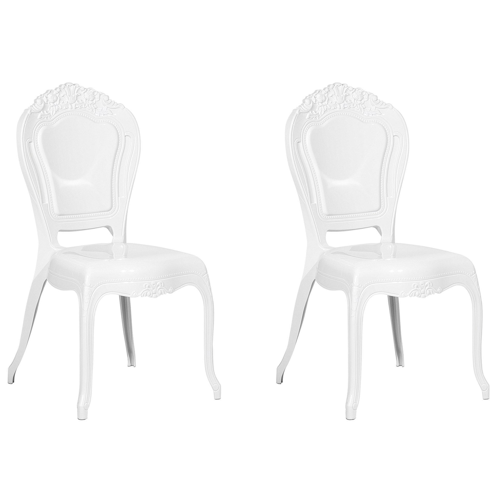 Beliani Zestaw 2 krzeseł do jadalni biały VERMONT 78050