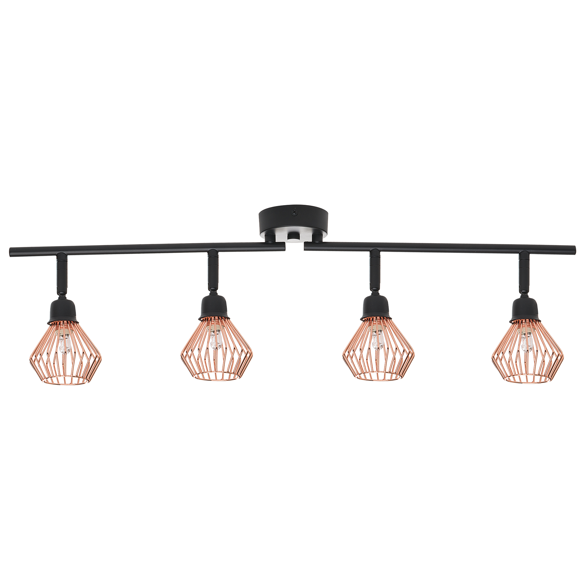 Beliani Lampa sufitowa czarna/miedziana VOLGA L