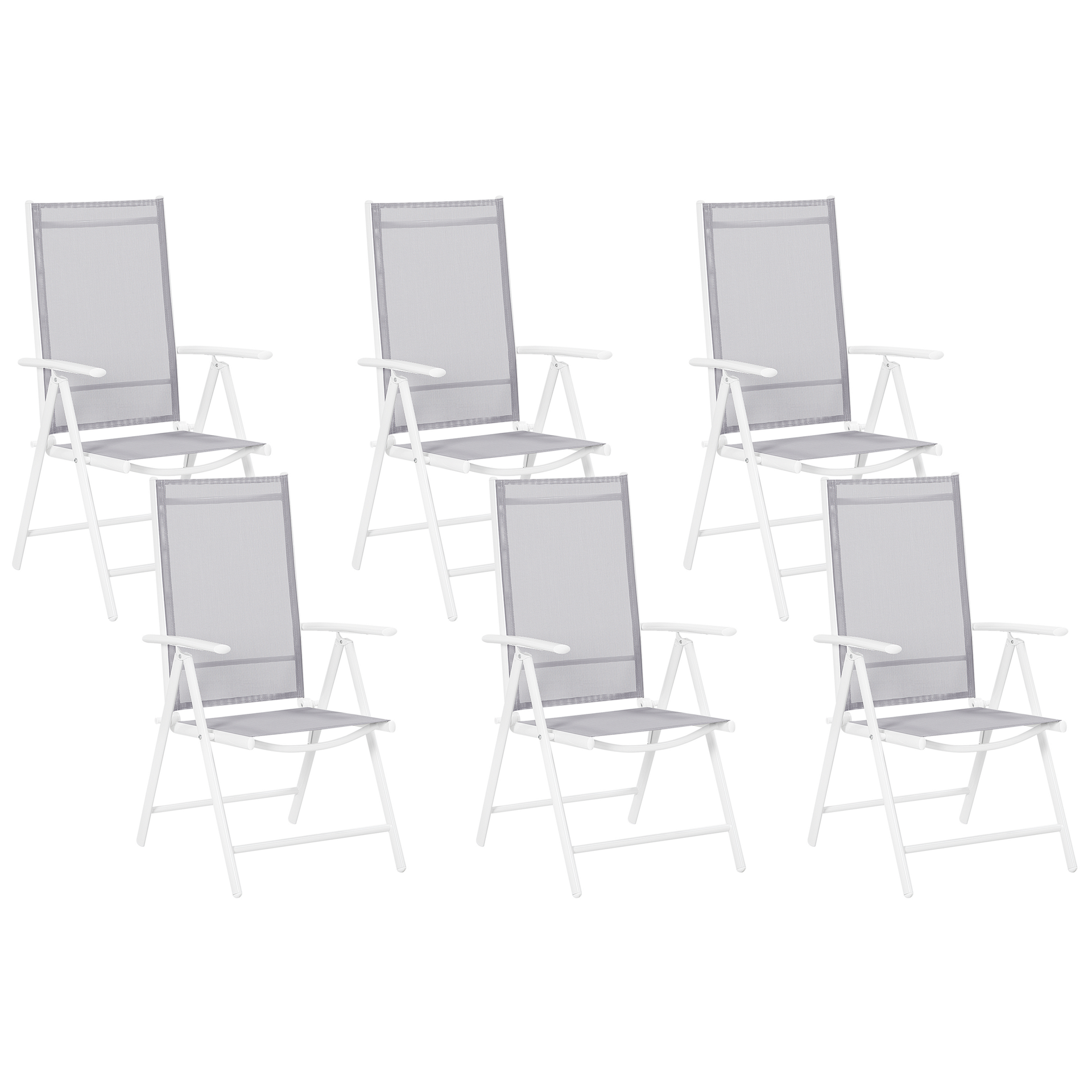 Beliani Zestaw do ogrodu 6 krzeseł szare aluminiowe regulowane CATANIA