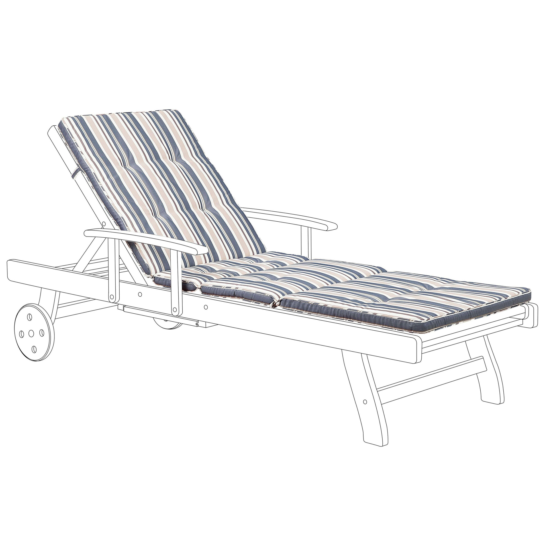 Beliani Poduszka na leżak ogrodowy niebiesko-beżowa TOSCANA/JAVA 95375