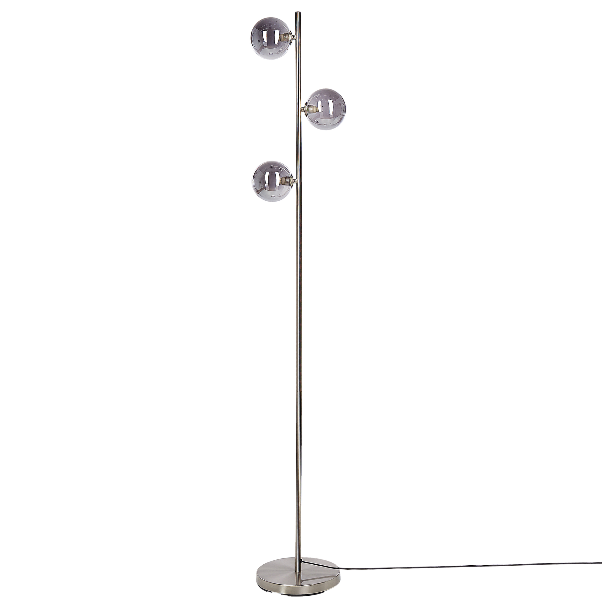 Lampa podłogowa metalowa srebrna RAMIS