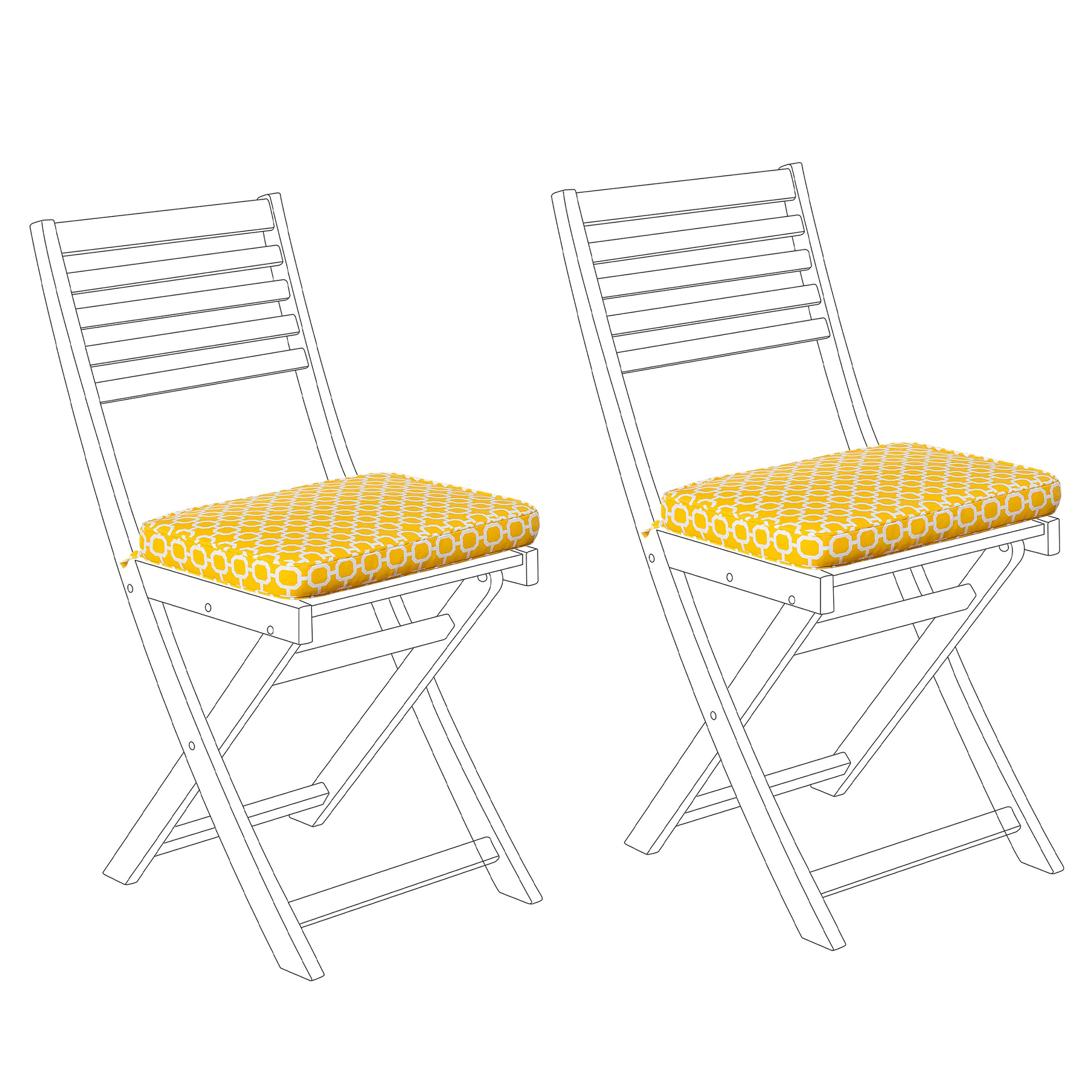 Beliani Zestaw 2 poduszek na krzesła ogrodowe żółty FIJI