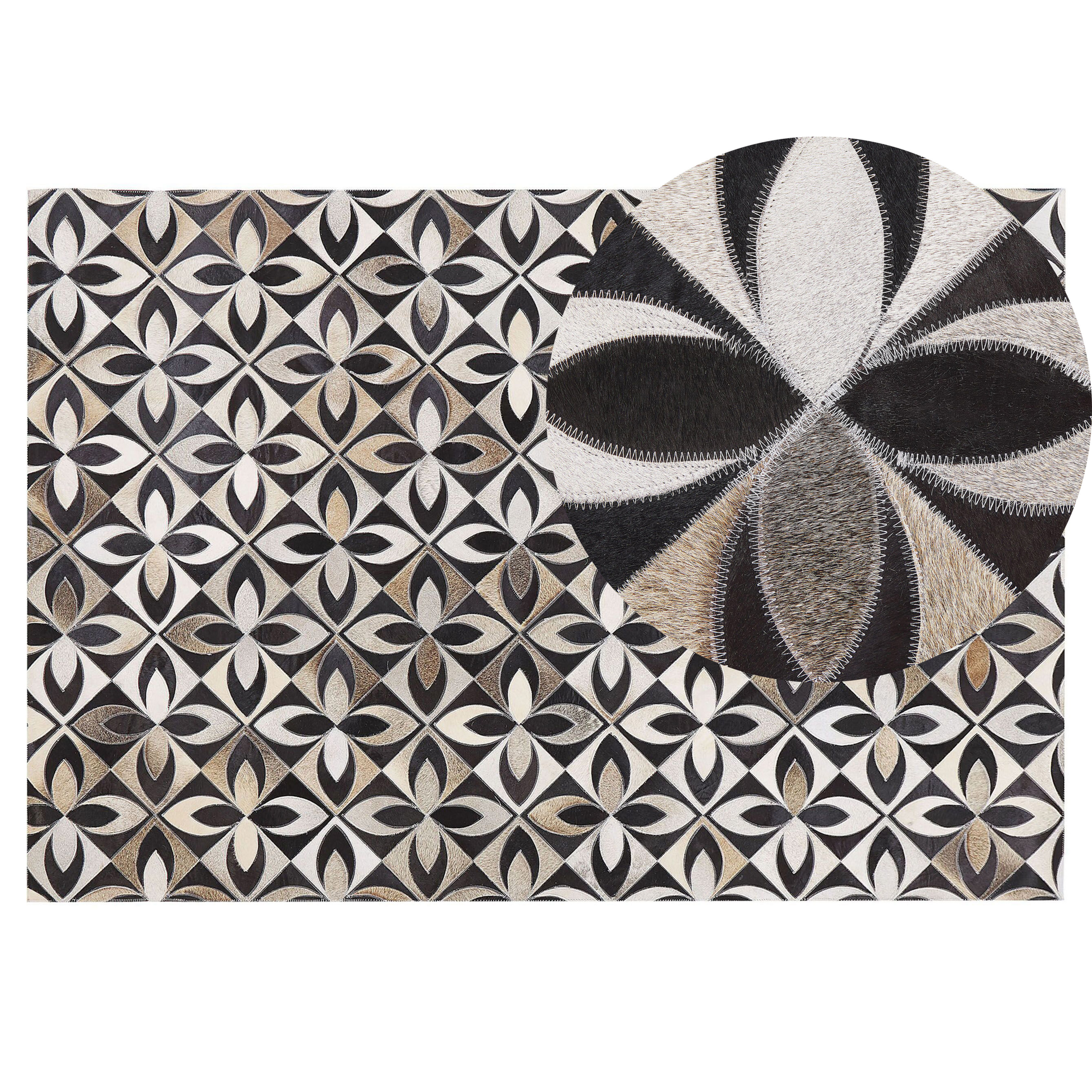 Beliani Dywan patchwork skórzany 140 x 200 cm wielokolorowy ISHAN