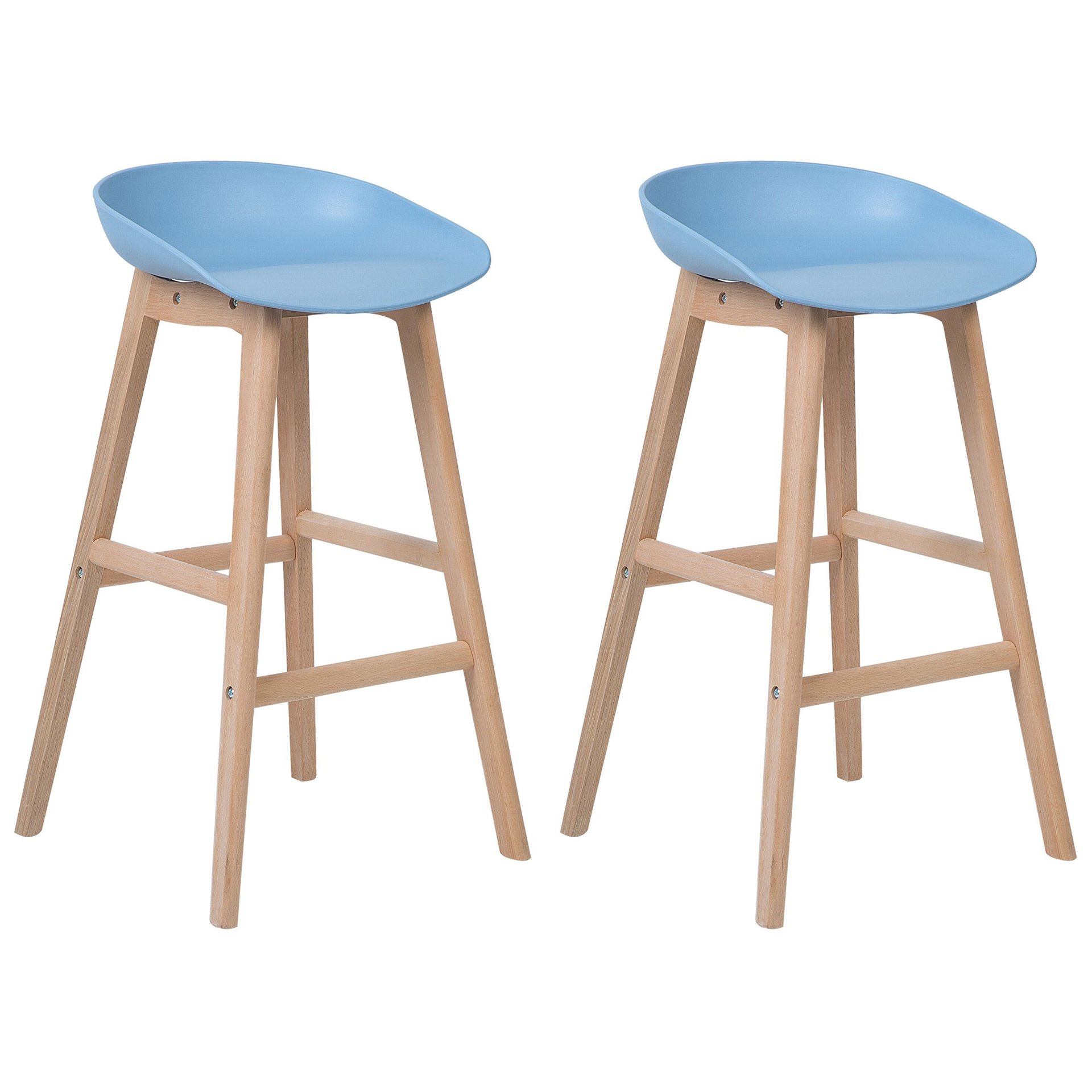 Beliani Zestaw 2 krzeseł barowych błękitny MICCO