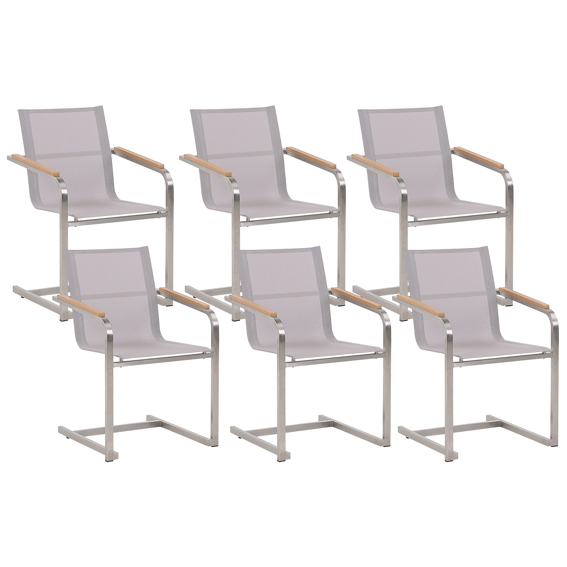 Beliani Zestaw 6 krzeseł ogrodowych beżowy COSOLETO
