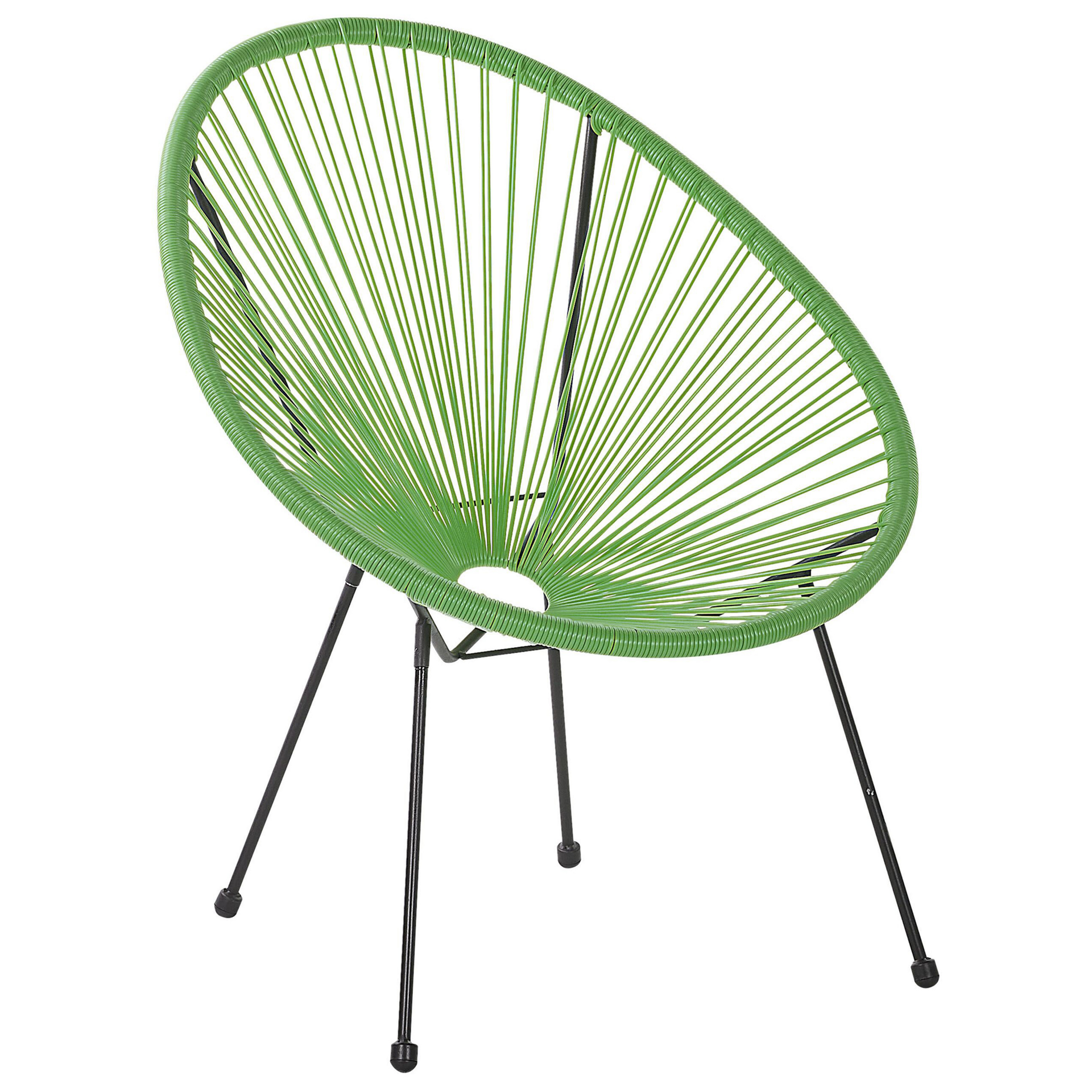 Beliani Krzesło rattanowe zielone ACAPULCO II
