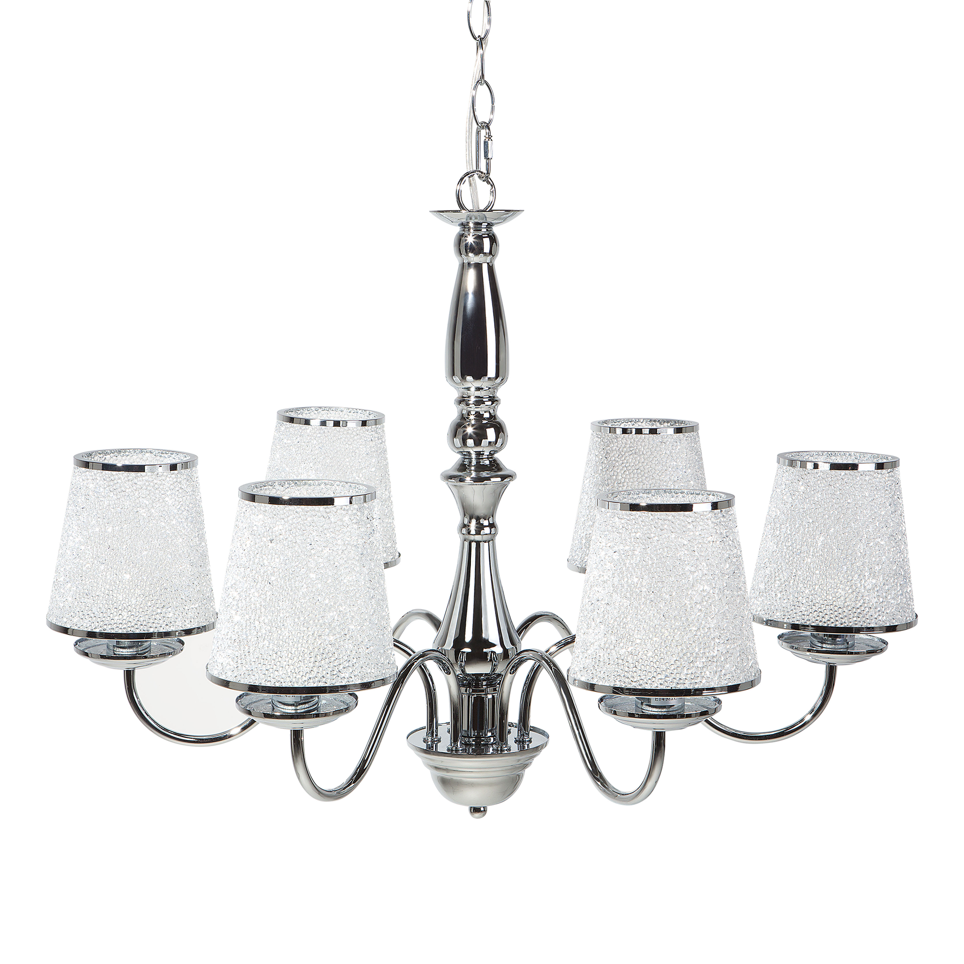 Żyrandol Metalowy Srebrny Bradano