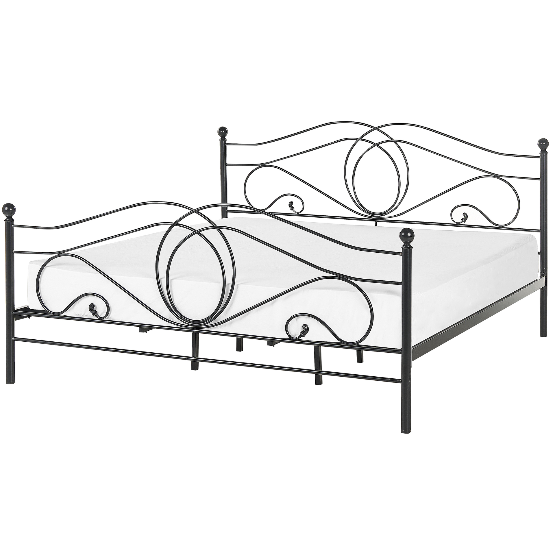 Beliani Łóżko metalowe 180 x 200 cm czarne LYRA 56420