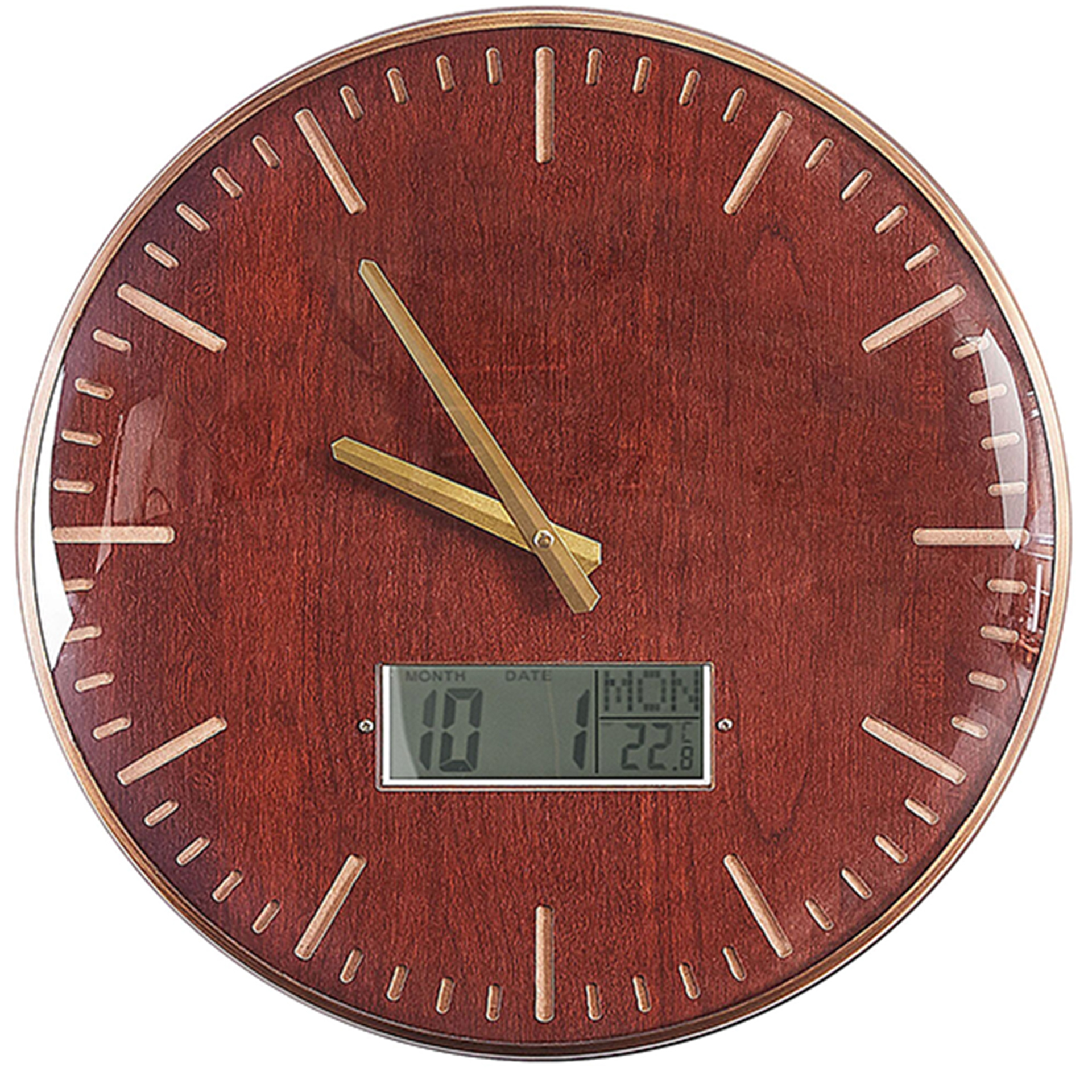 Beliani Zegar ścienny  43 cm brązowo-złoty BRUGG