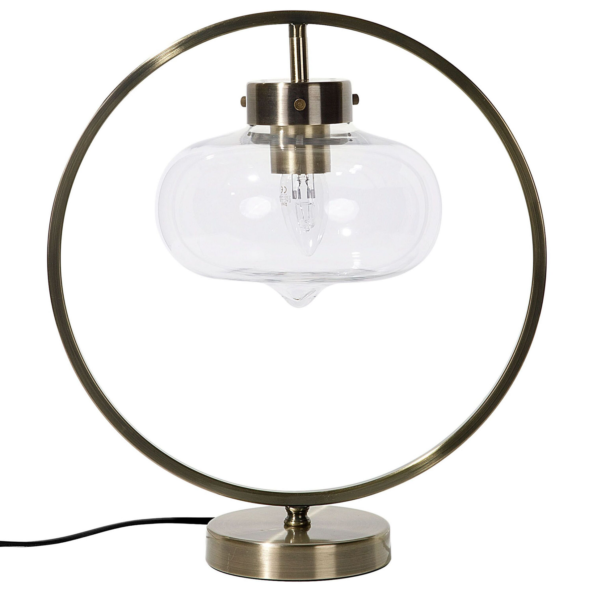 Beliani Lampa stołowa Lampa stołowa metalowa złota SEVERN 236835