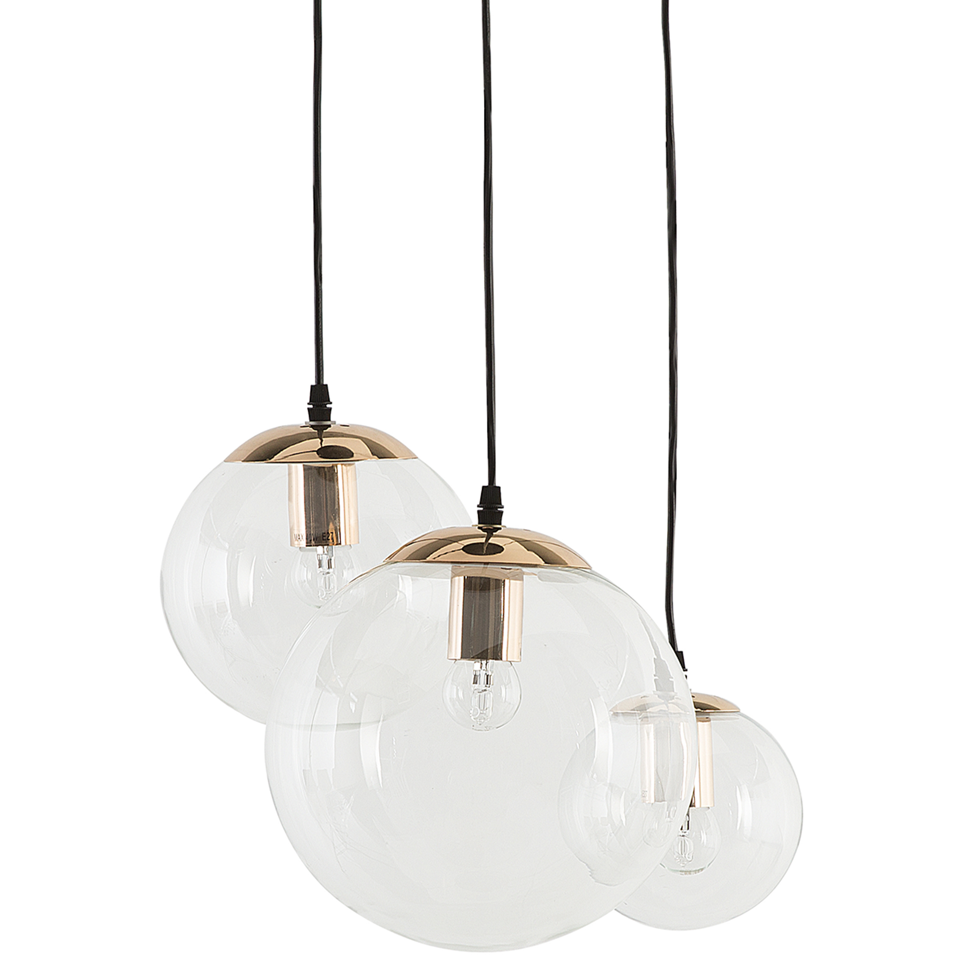 Beliani Lampa wisząca szklana przezroczysta LADON