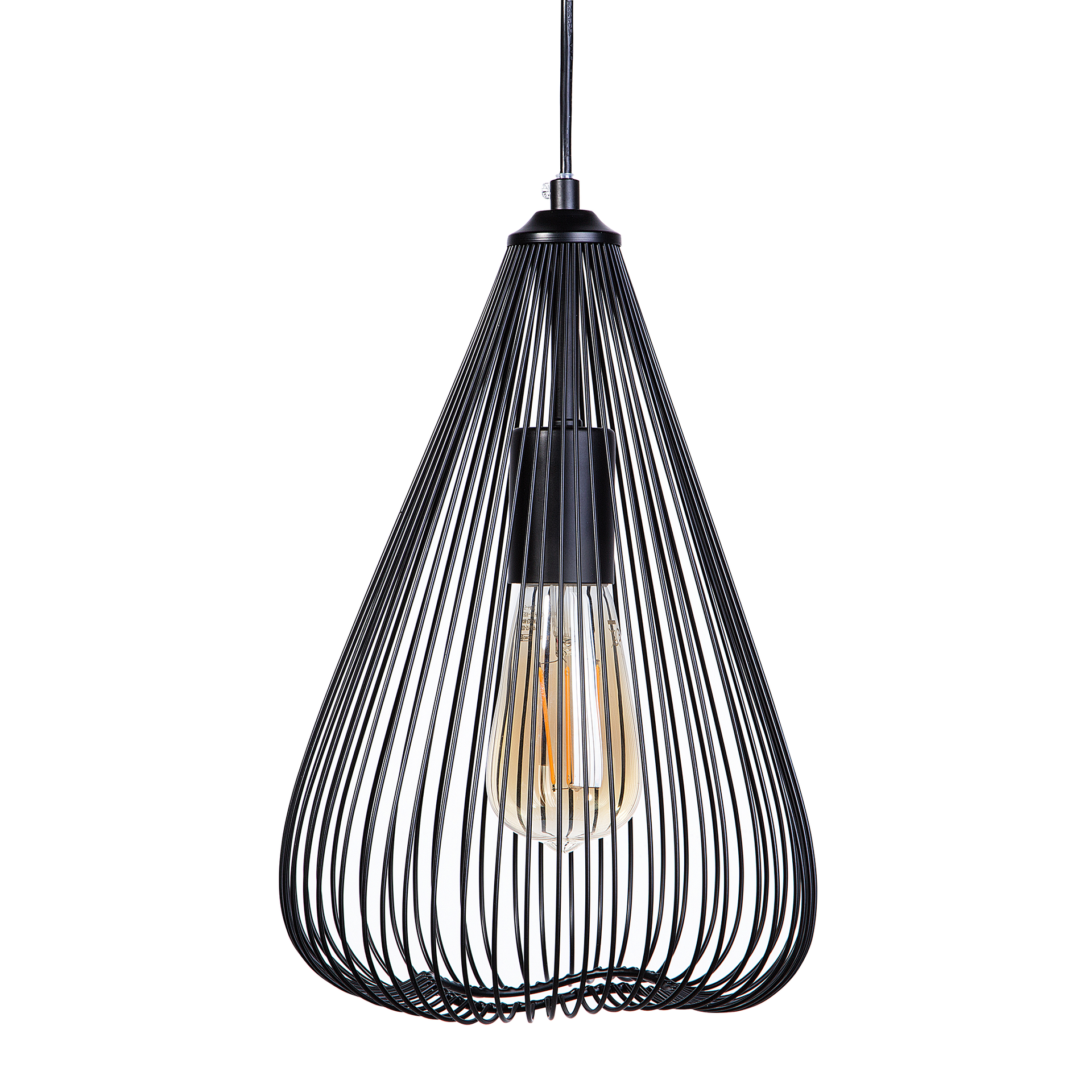 Beliani Lampa wisząca Lampa wisząca metalowa czarna CONCA 68975