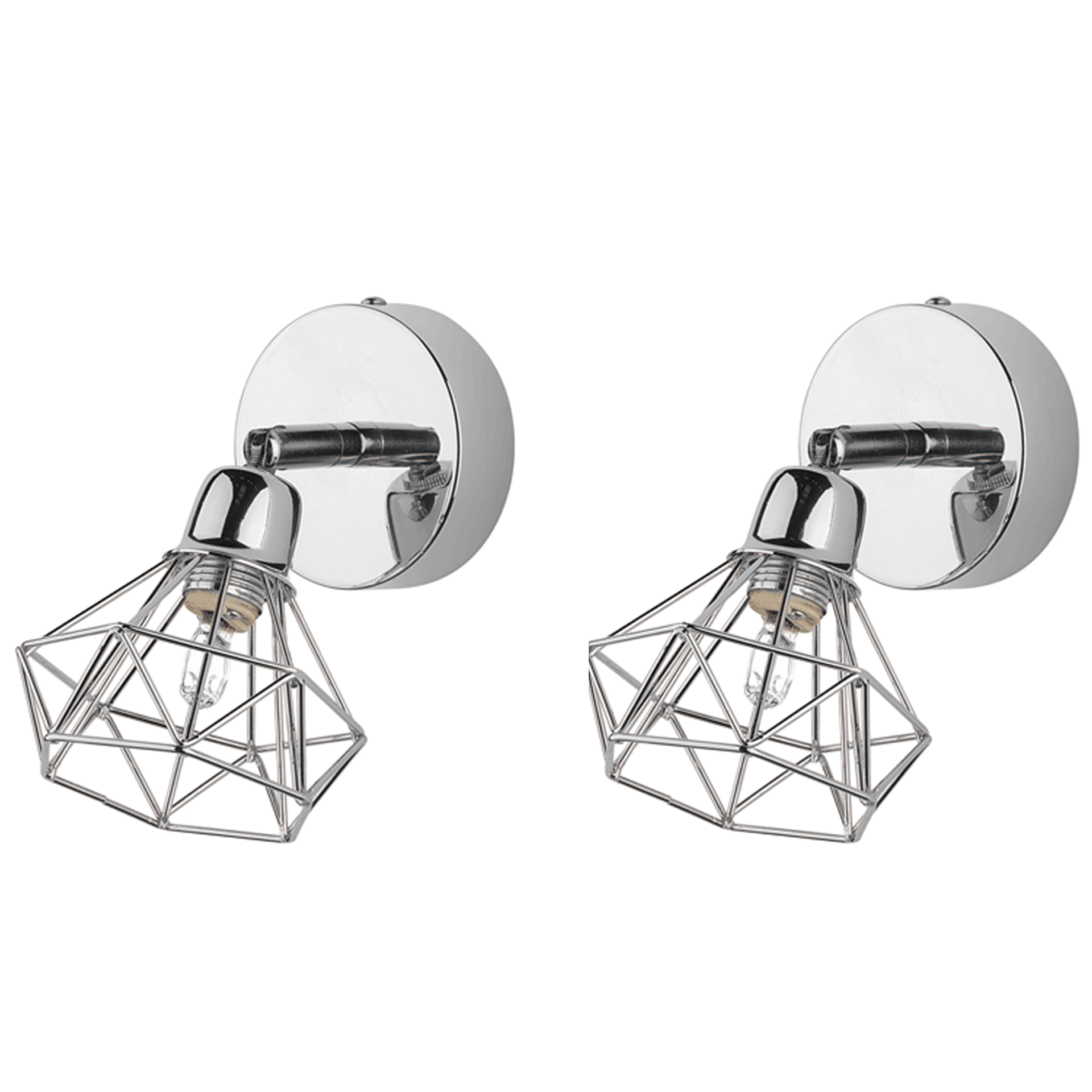 Zestaw 2 lamp spot metalowych srebrne ERMA!